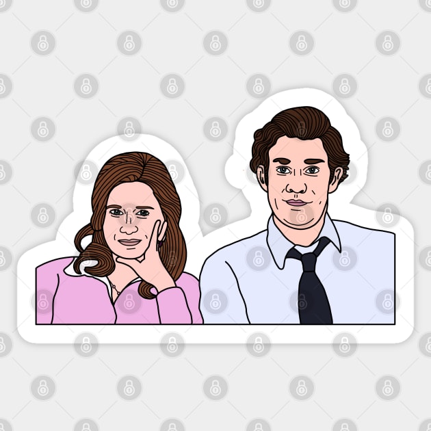 Jim and Pam Sticker by Eclipse in Flames